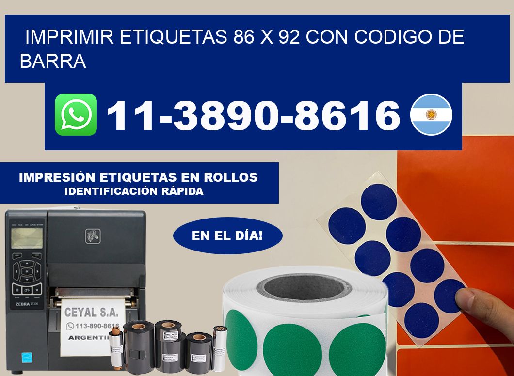 imprimir etiquetas 86 x 92 con codigo de barra