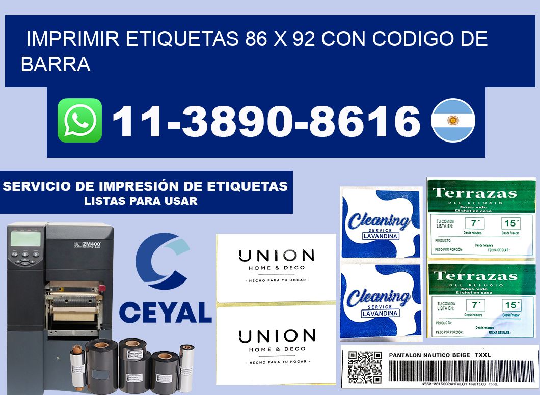 imprimir etiquetas 86 x 92 con codigo de barra