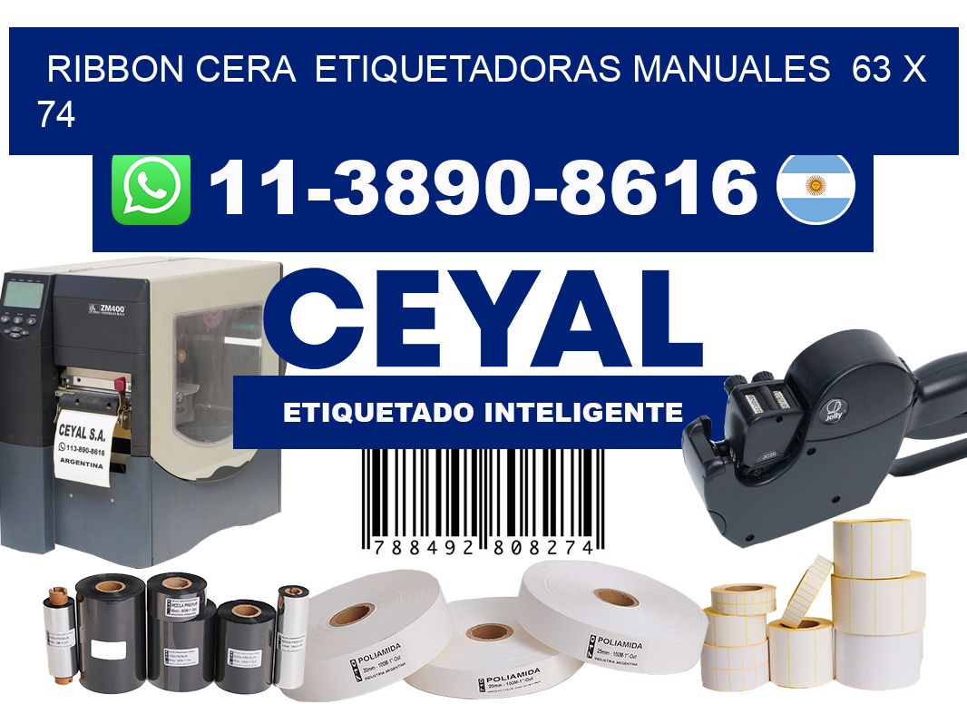ribbon cera  Etiquetadoras Manuales  63 x 74