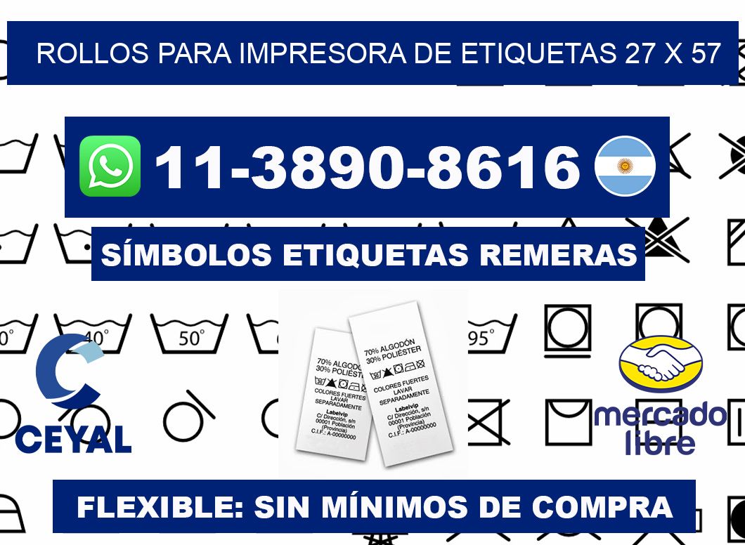 rollos para impresora de etiquetas 27 x 57