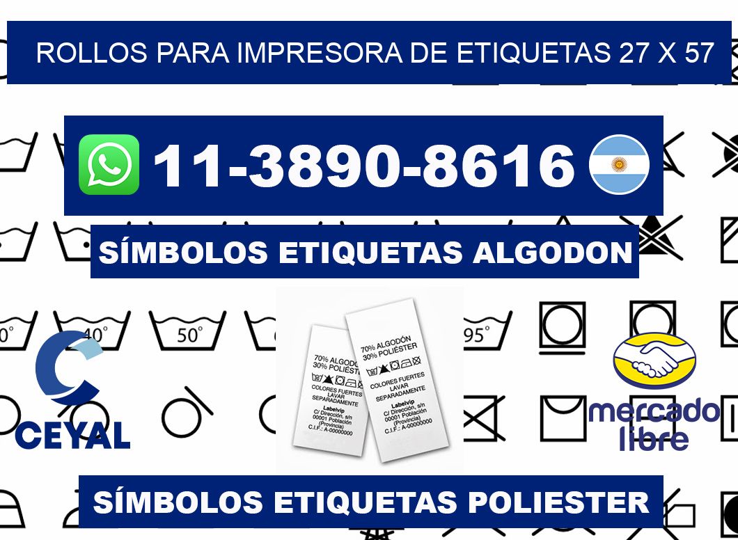 rollos para impresora de etiquetas 27 x 57