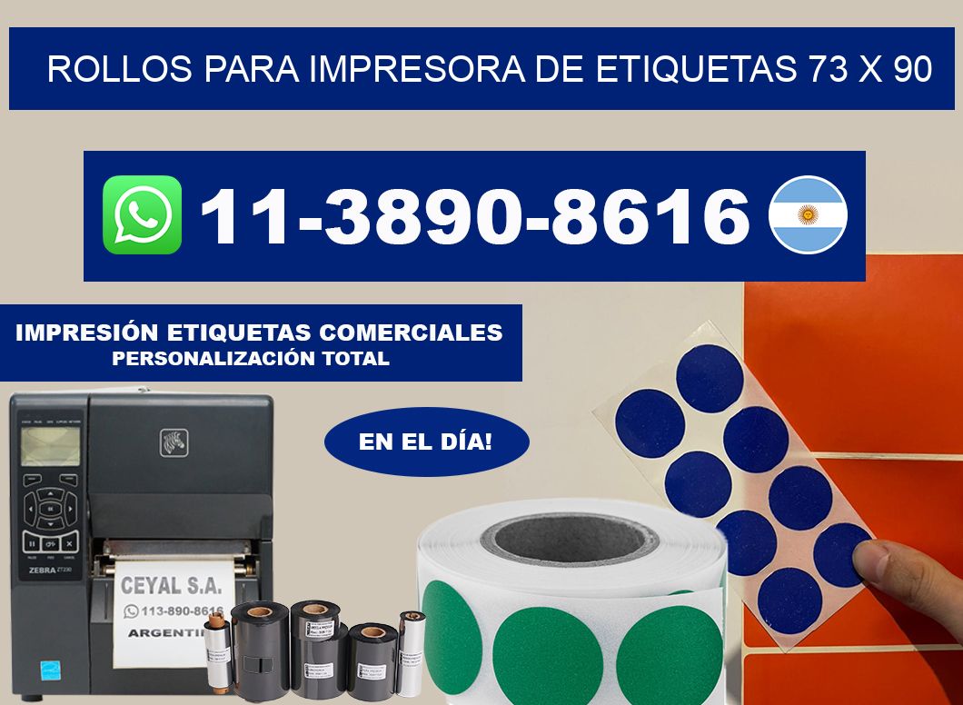 rollos para impresora de etiquetas 73 x 90
