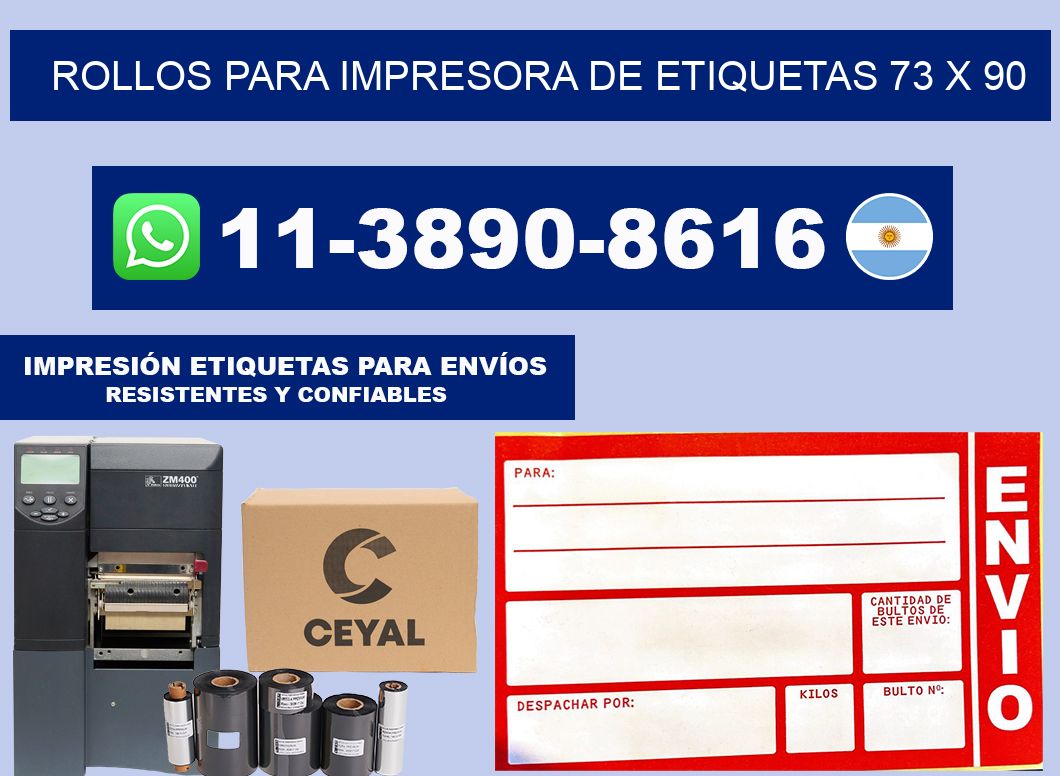 rollos para impresora de etiquetas 73 x 90