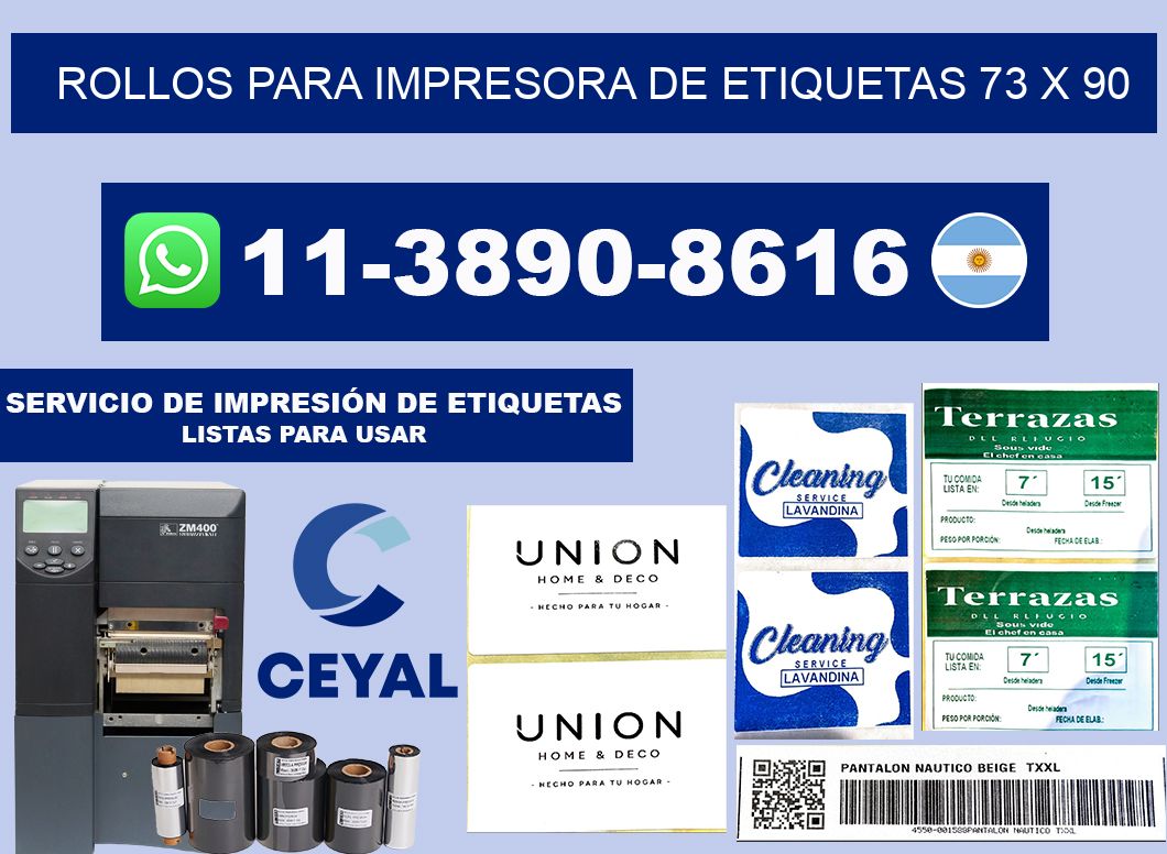 rollos para impresora de etiquetas 73 x 90