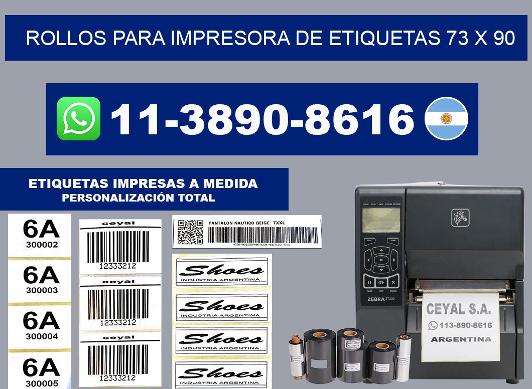 rollos para impresora de etiquetas 73 x 90