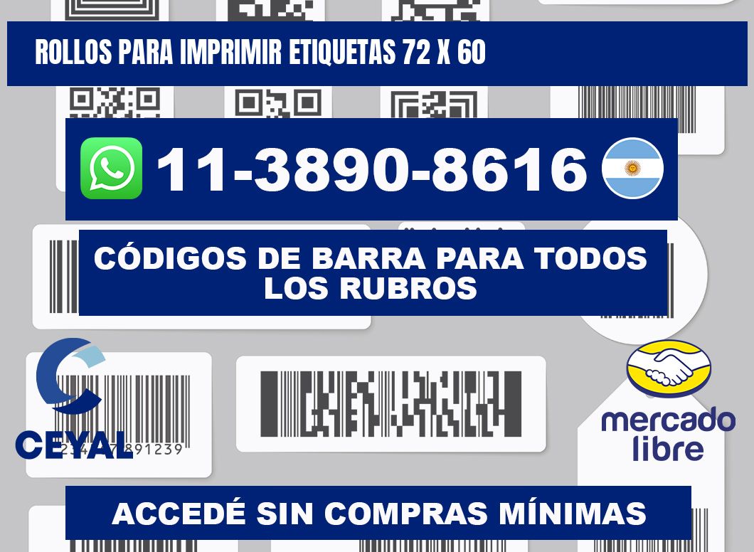 rollos para imprimir etiquetas 72 x 60