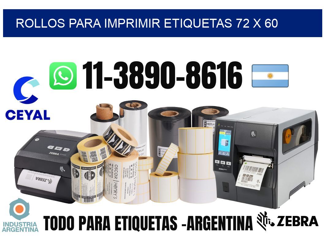 rollos para imprimir etiquetas 72 x 60