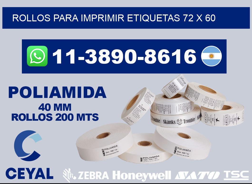 rollos para imprimir etiquetas 72 x 60