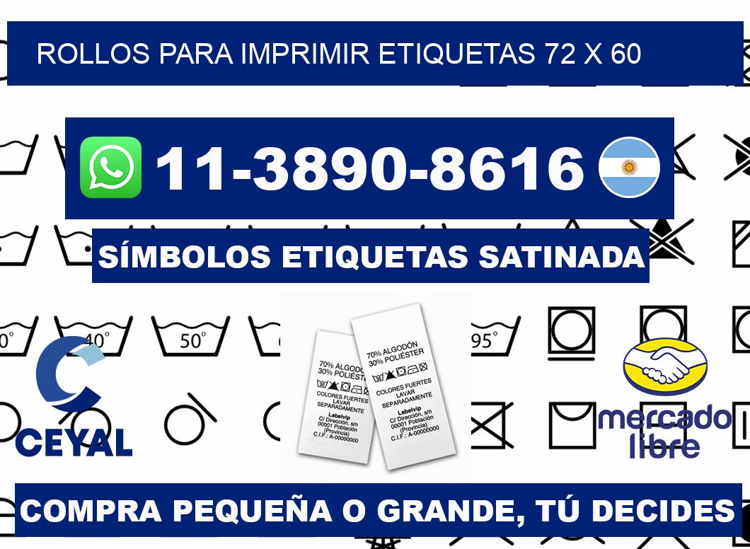 rollos para imprimir etiquetas 72 x 60