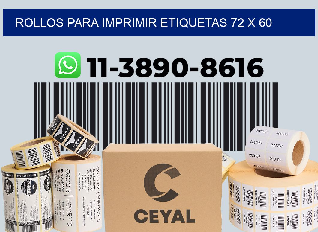 rollos para imprimir etiquetas 72 x 60