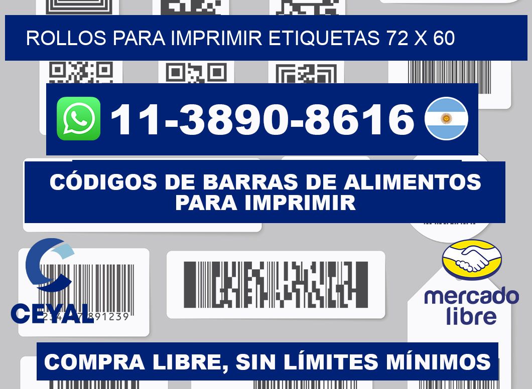 rollos para imprimir etiquetas 72 x 60