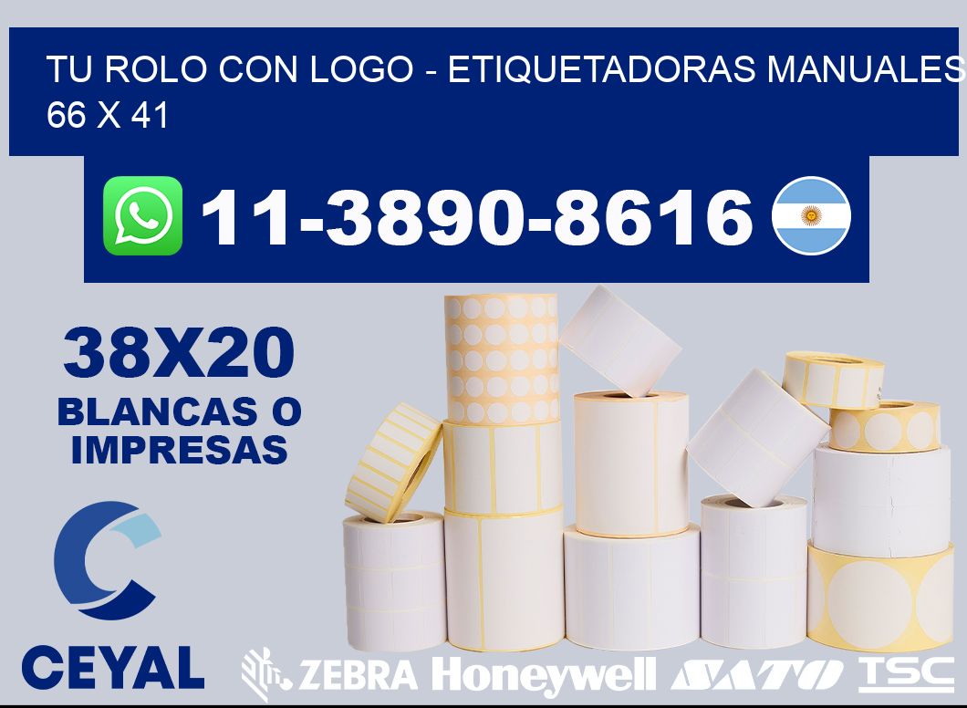 tu rolo con logo – Etiquetadoras Manuales  66 x 41