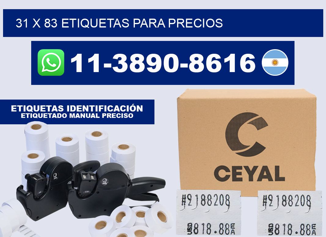31 x 83 etiquetas para precios