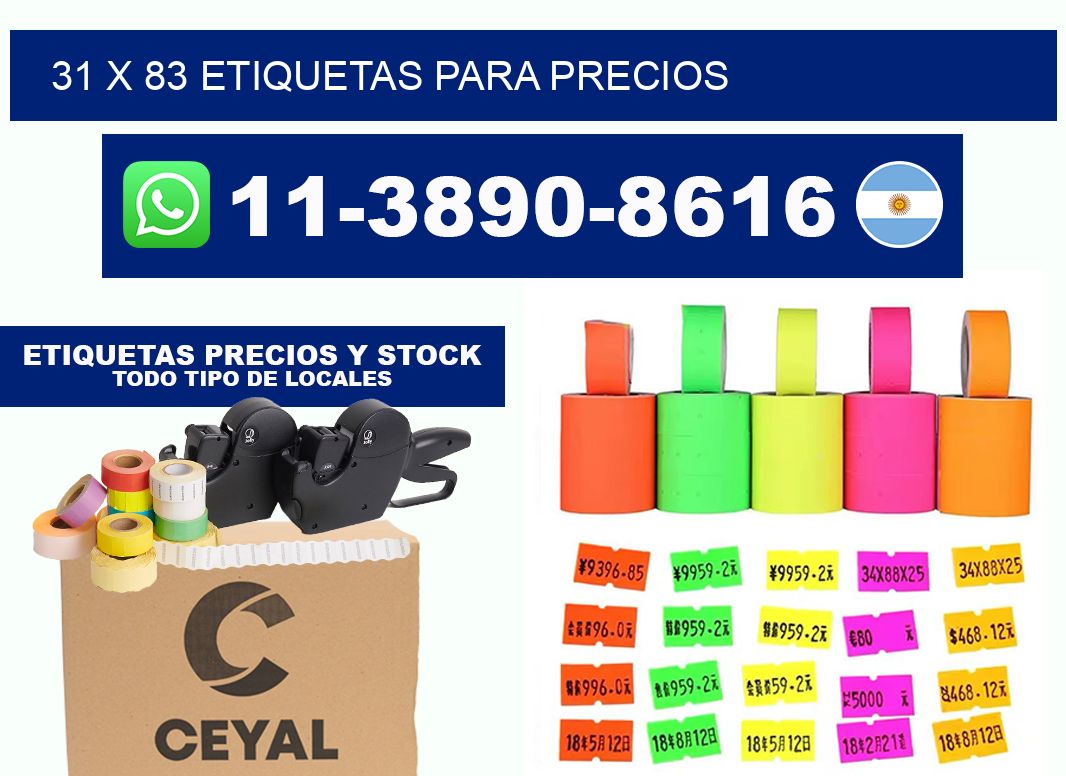 31 x 83 etiquetas para precios