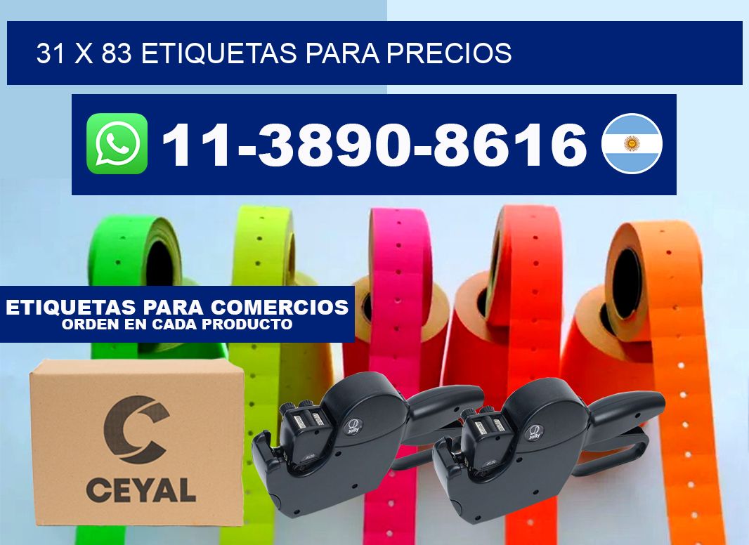 31 x 83 etiquetas para precios