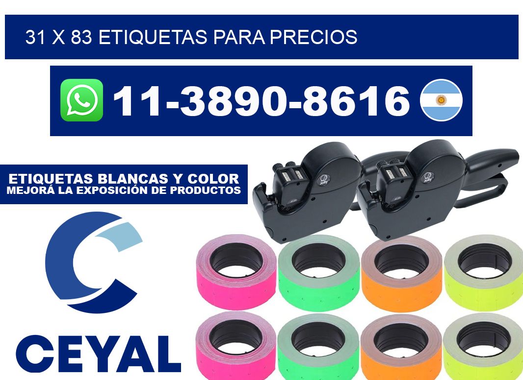 31 x 83 etiquetas para precios