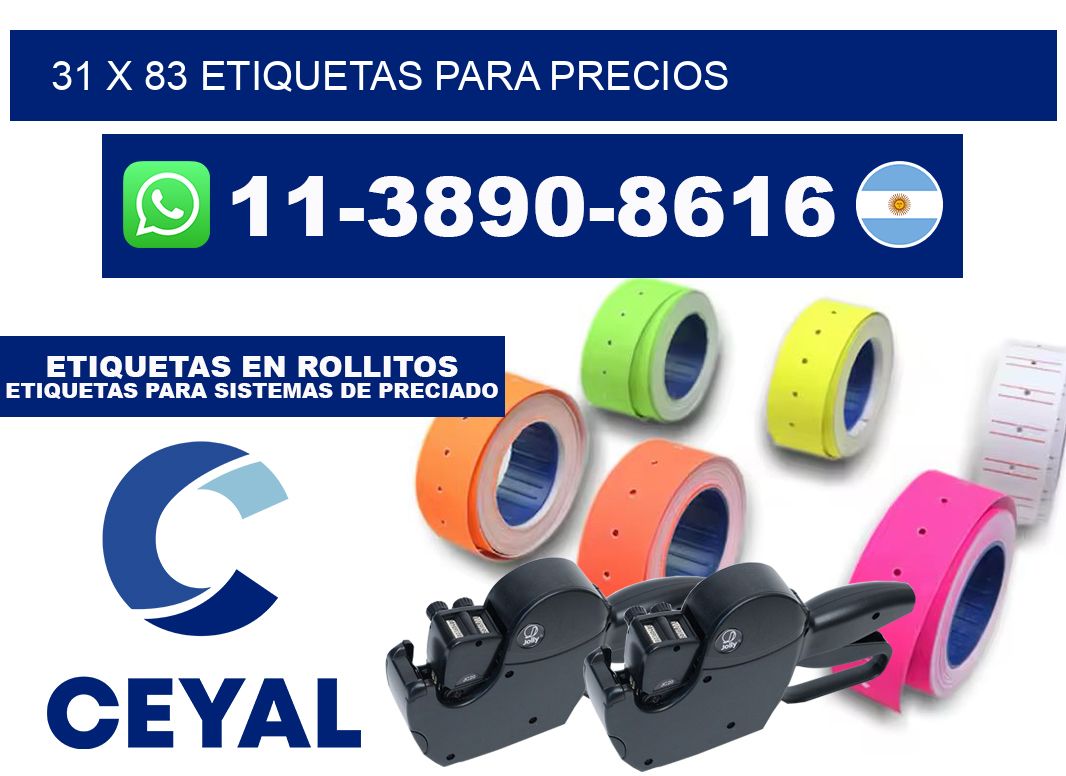 31 x 83 etiquetas para precios
