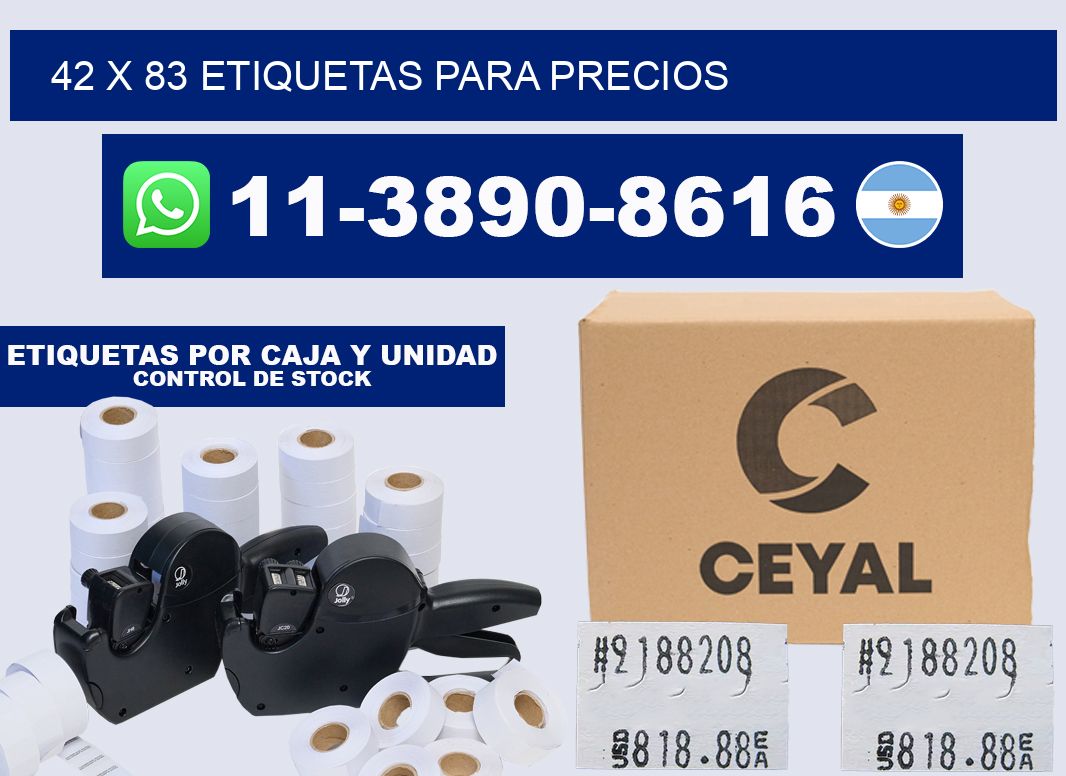 42 x 83 etiquetas para precios