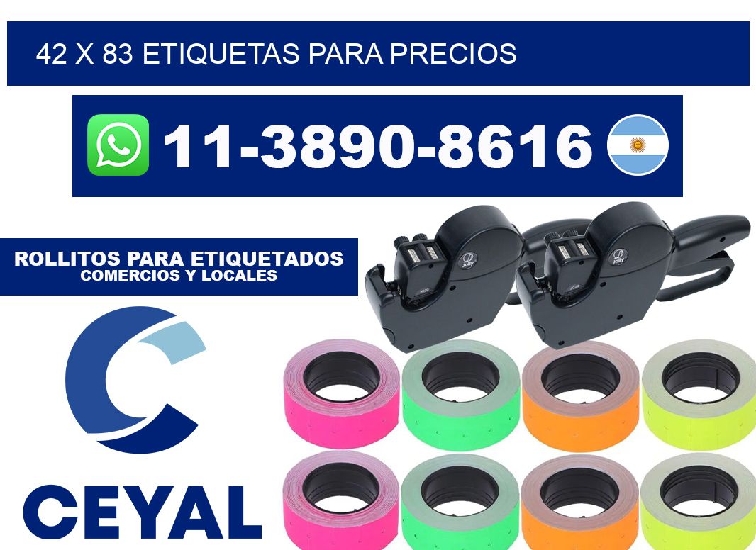 42 x 83 etiquetas para precios