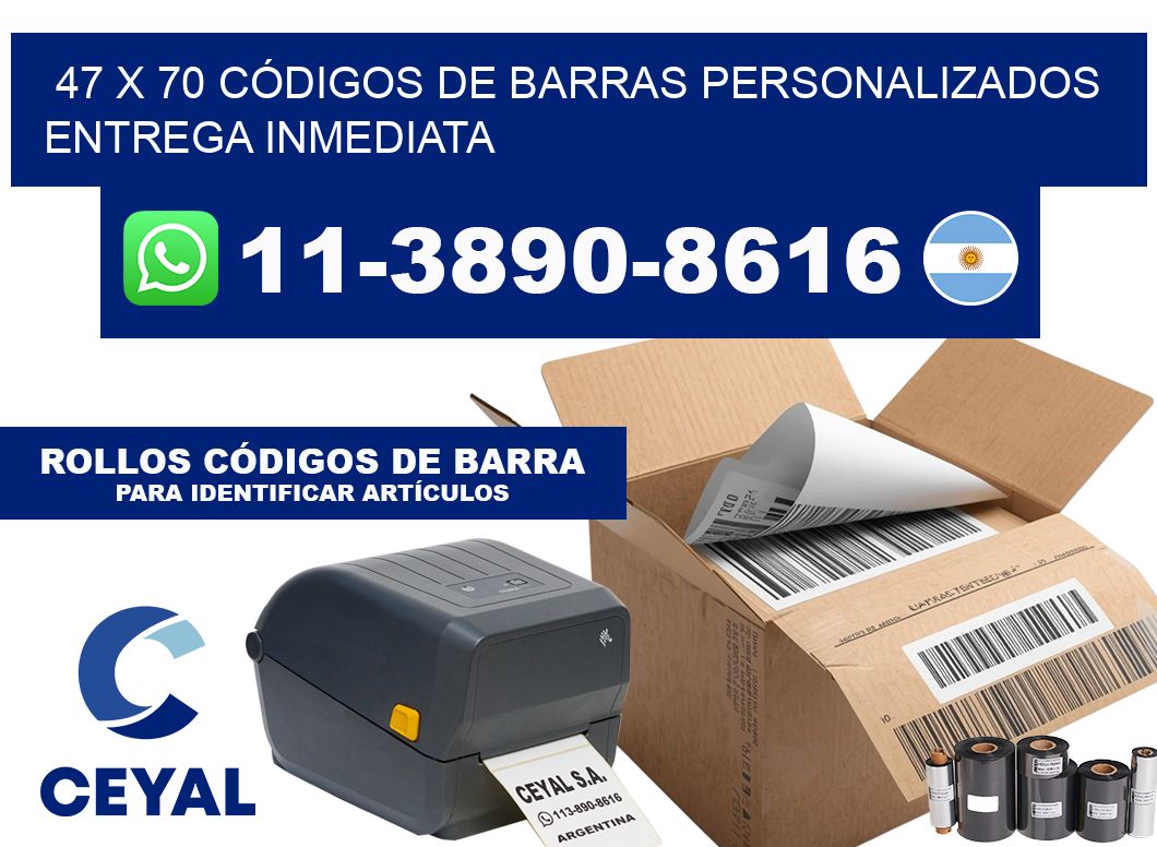 47 x 70 CÓDIGOS DE BARRAS PERSONALIZADOS ENTREGA INMEDIATA
