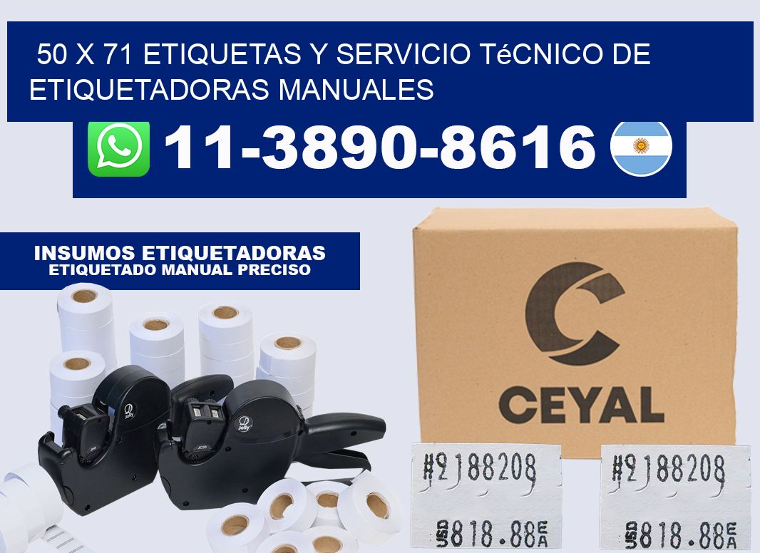 50 x 71 etiquetas y servicio técnico de etiquetadoras manuales