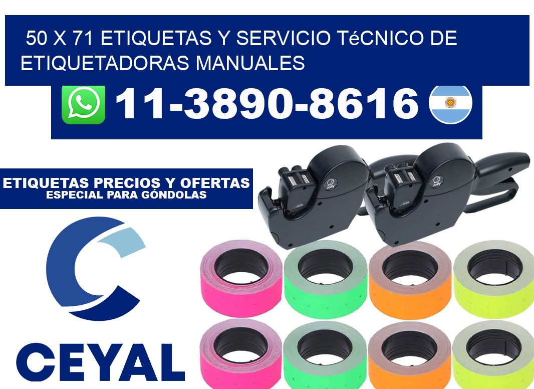 50 x 71 etiquetas y servicio técnico de etiquetadoras manuales