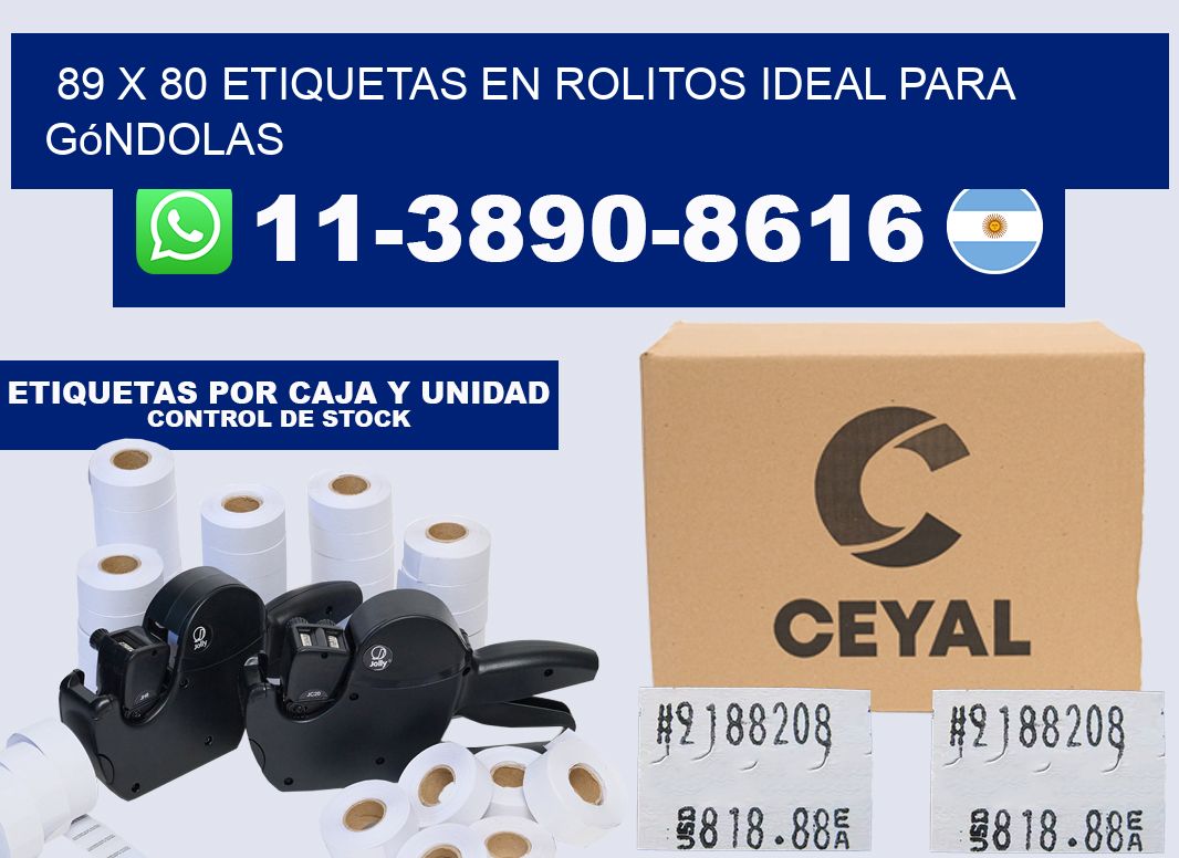 89 x 80 etiquetas en rolitos ideal para góndolas