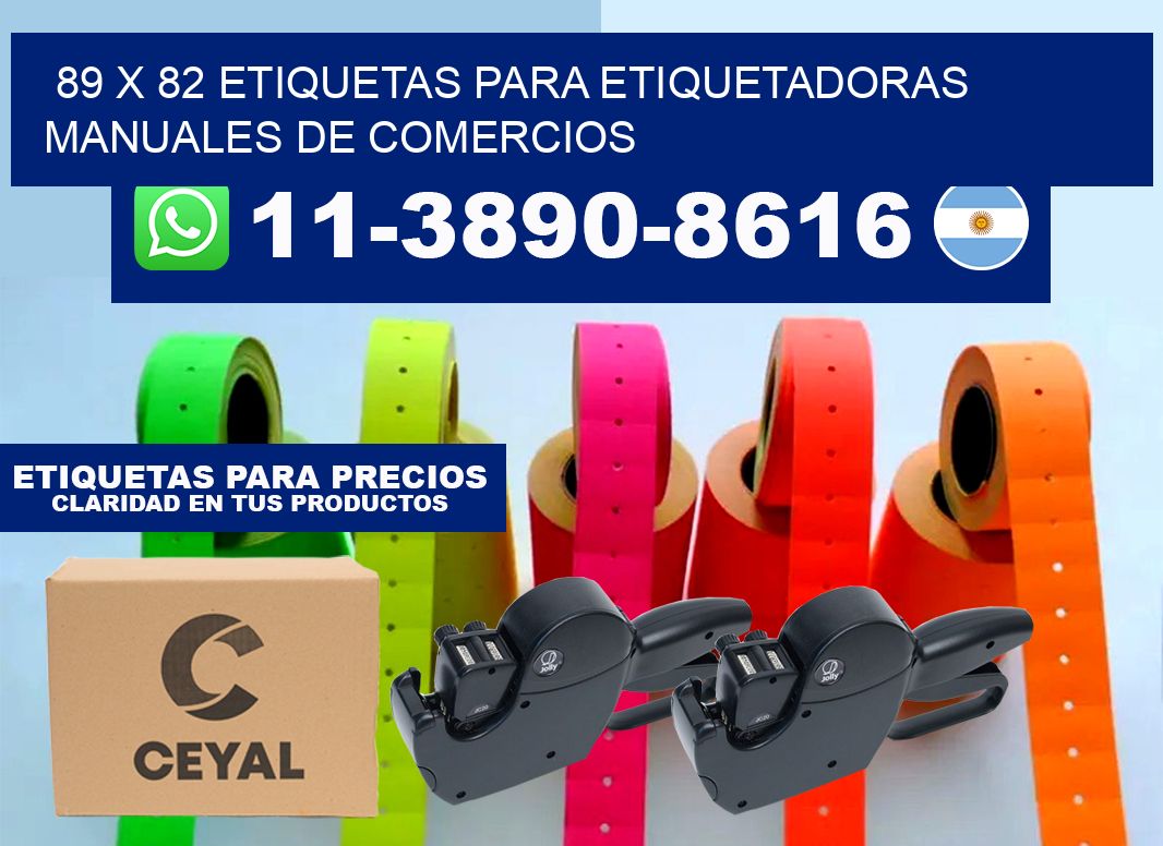 89 x 82 etiquetas para etiquetadoras manuales de comercios