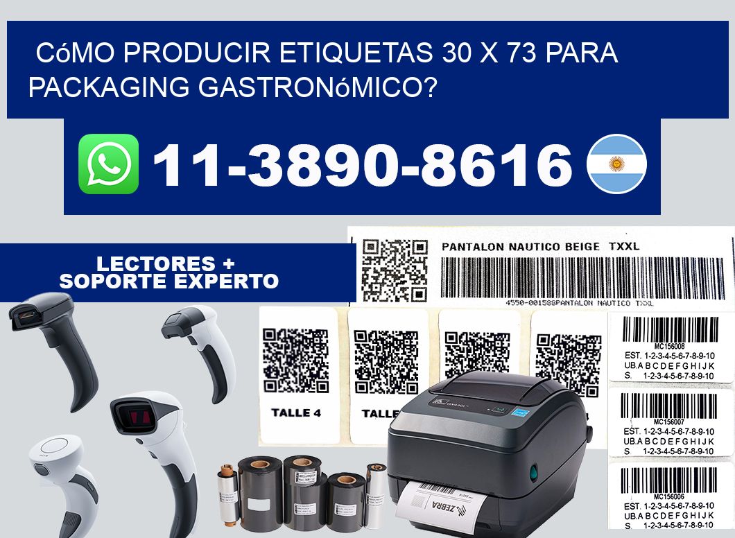 Cómo producir etiquetas 30 x 73 para packaging gastronómico?