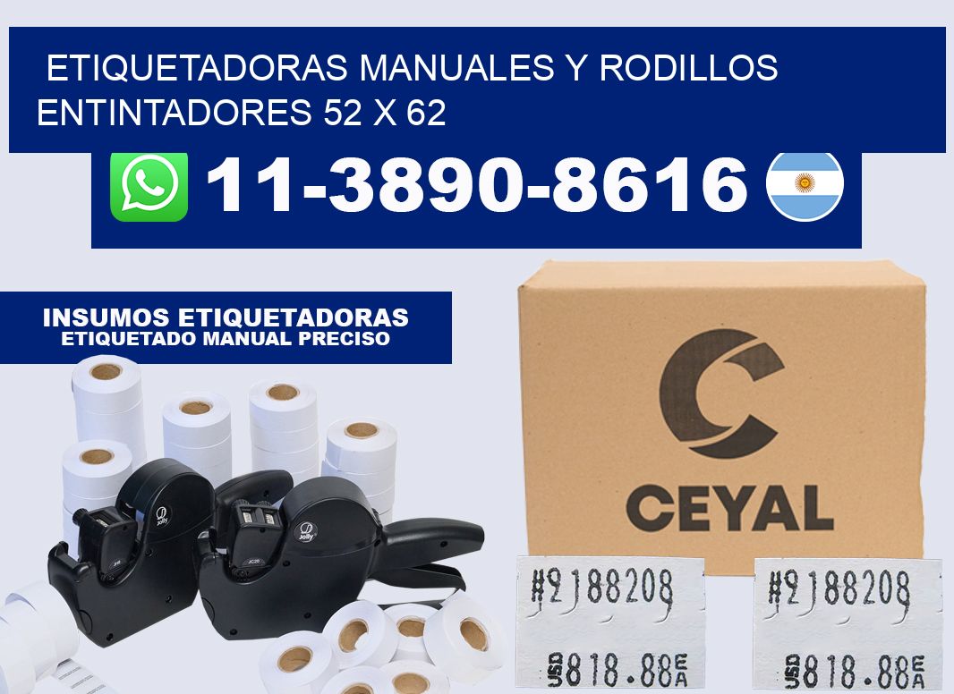 Etiquetadoras manuales y rodillos entintadores 52 x 62