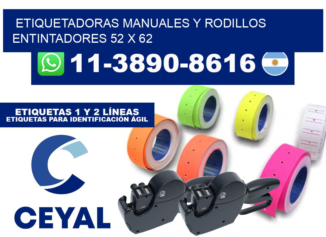 Etiquetadoras manuales y rodillos entintadores 52 x 62