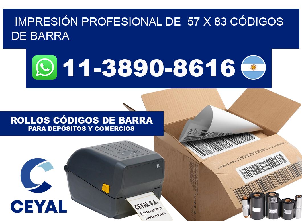 IMPRESIÓN PROFESIONAL DE  57 x 83 CÓDIGOS DE BARRA