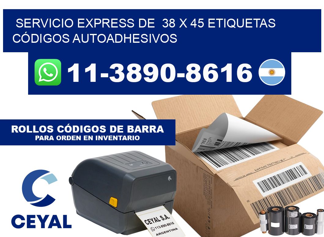 SERVICIO EXPRESS DE  38 x 45 ETIQUETAS CÓDIGOS AUTOADHESIVOS