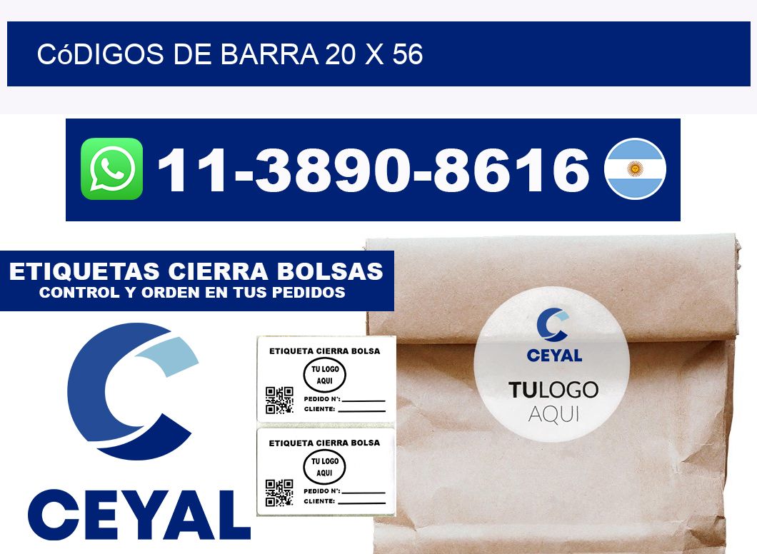 códigos de barra 20 x 56