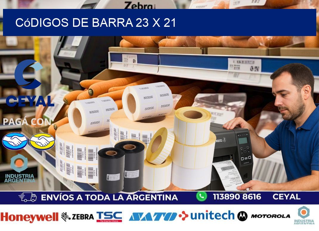 códigos de barra 23 x 21