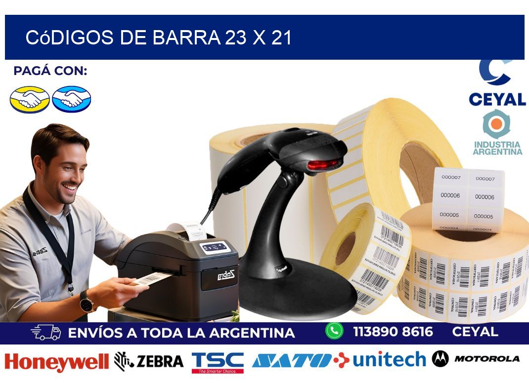 códigos de barra 23 x 21