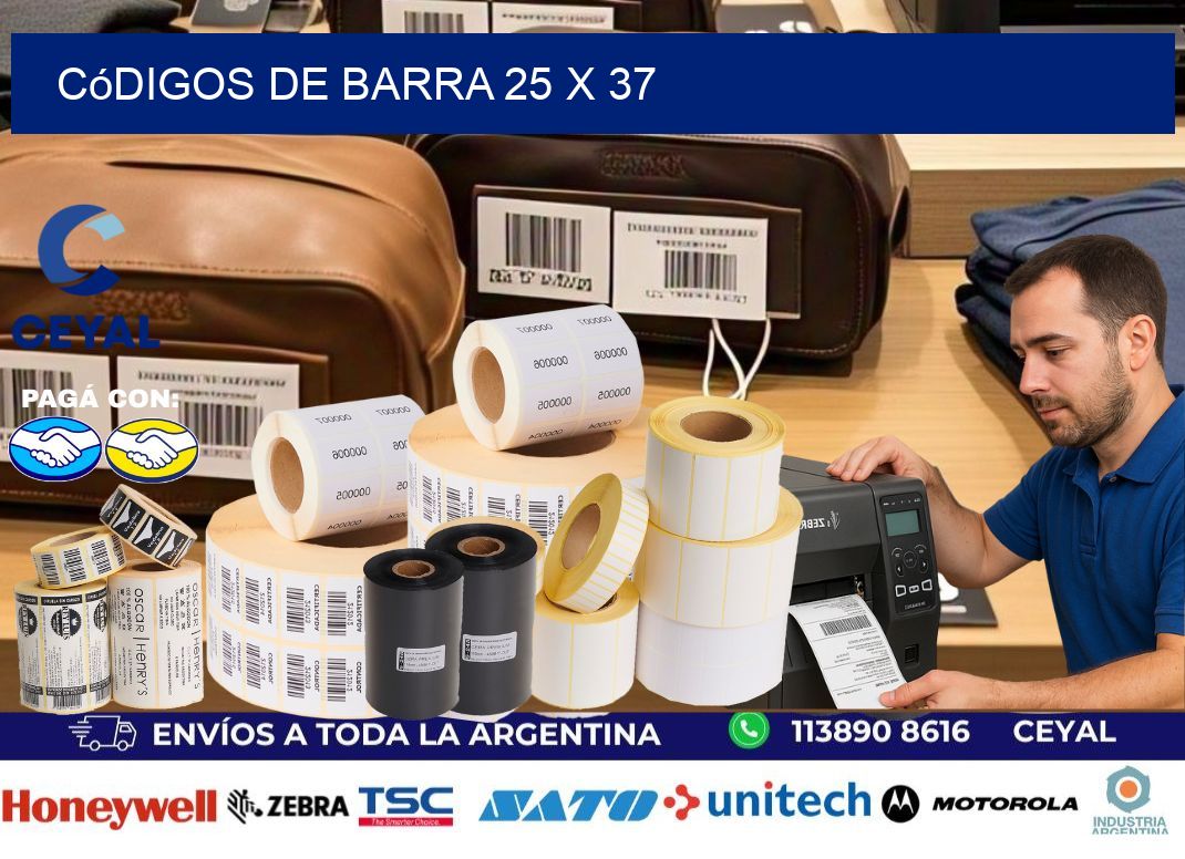 códigos de barra 25 x 37