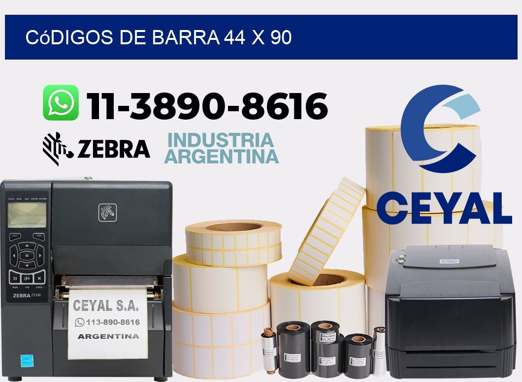 códigos de barra 44 x 90