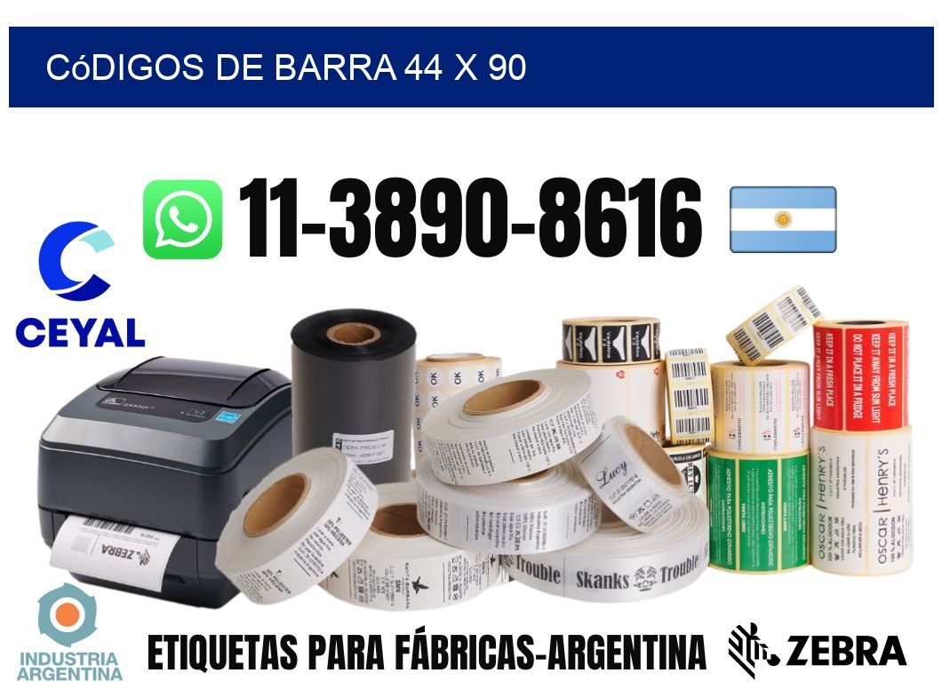 códigos de barra 44 x 90