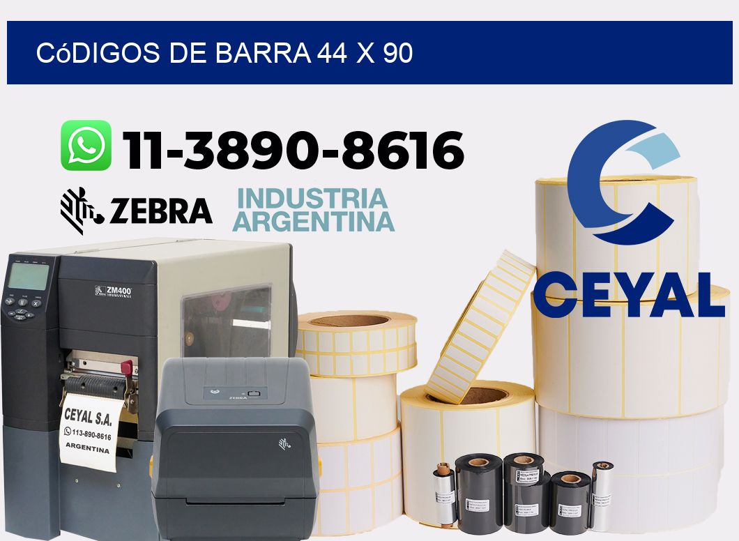 códigos de barra 44 x 90
