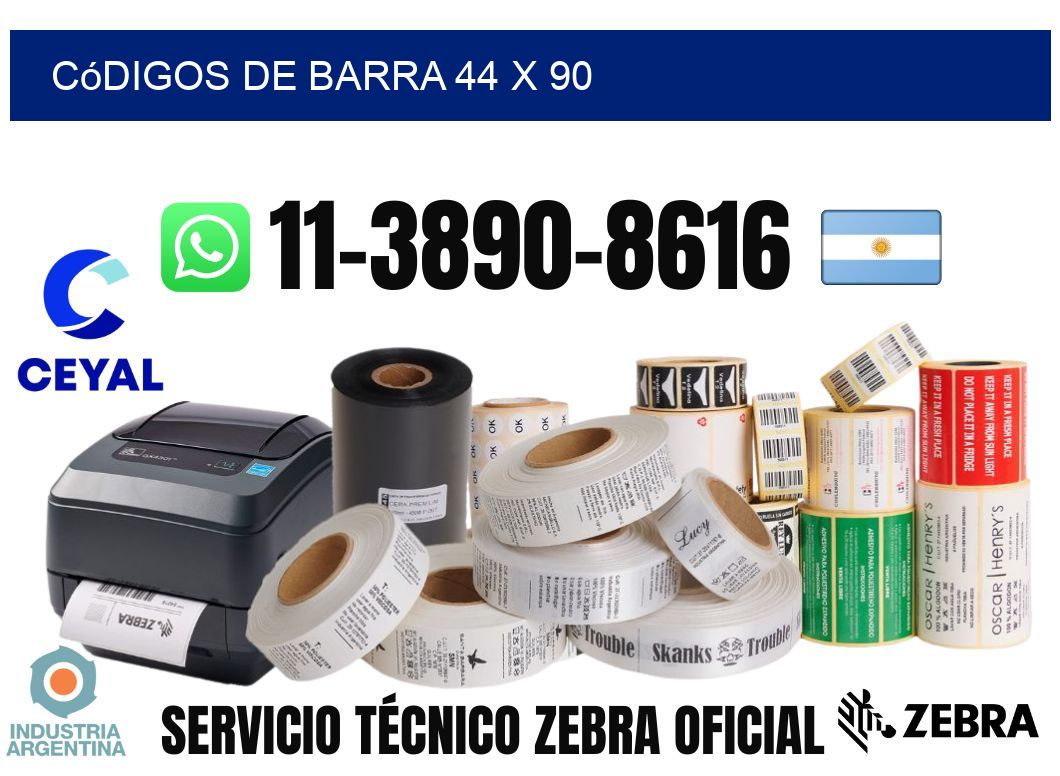 códigos de barra 44 x 90