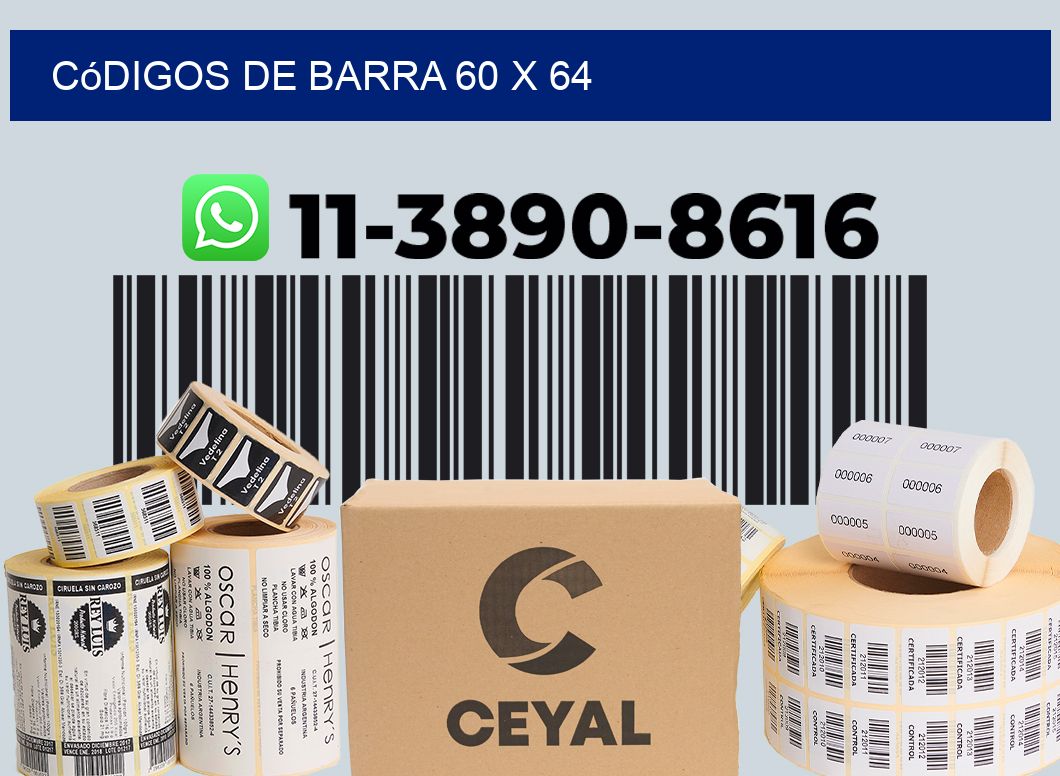 códigos de barra 60 x 64