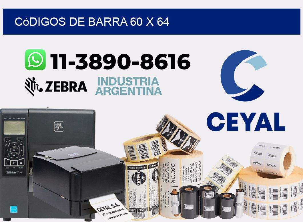 códigos de barra 60 x 64