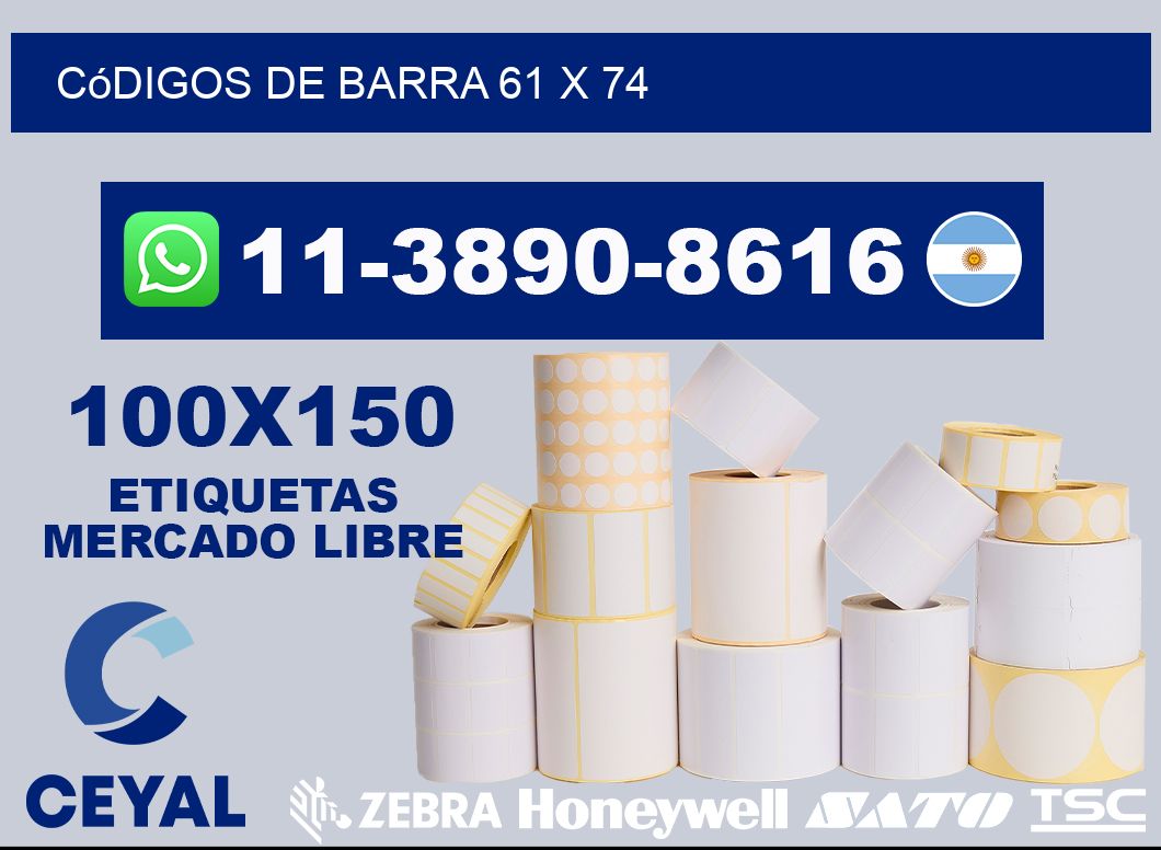 códigos de barra 61 x 74