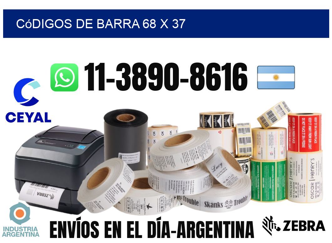 códigos de barra 68 x 37