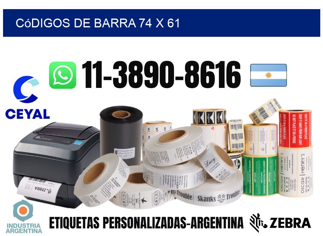 códigos de barra 74 x 61