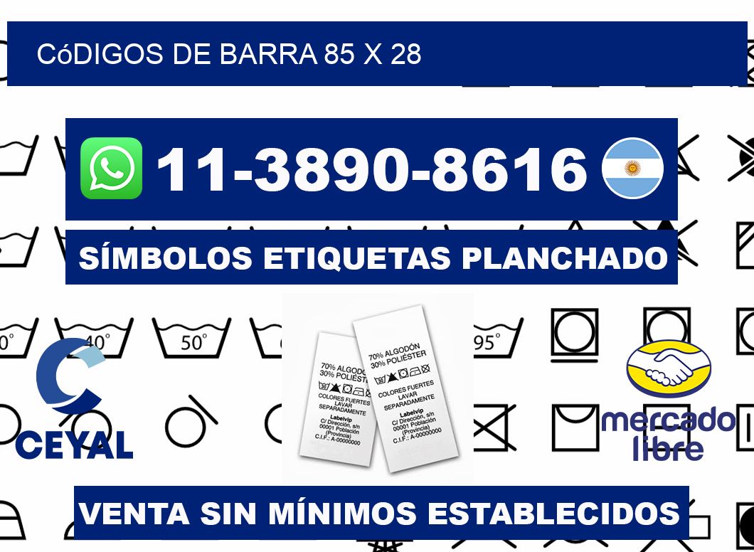 códigos de barra 85 x 28