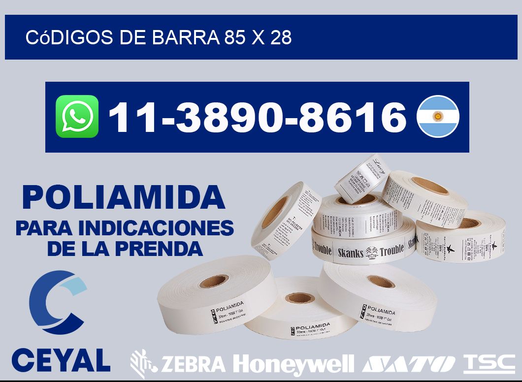 códigos de barra 85 x 28