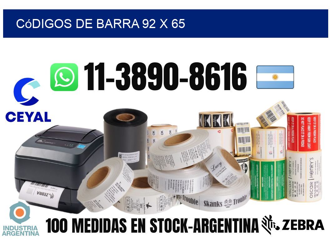 códigos de barra 92 x 65