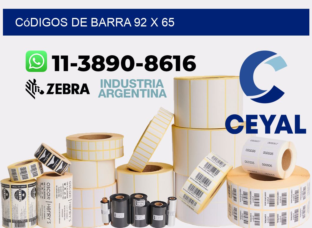 códigos de barra 92 x 65